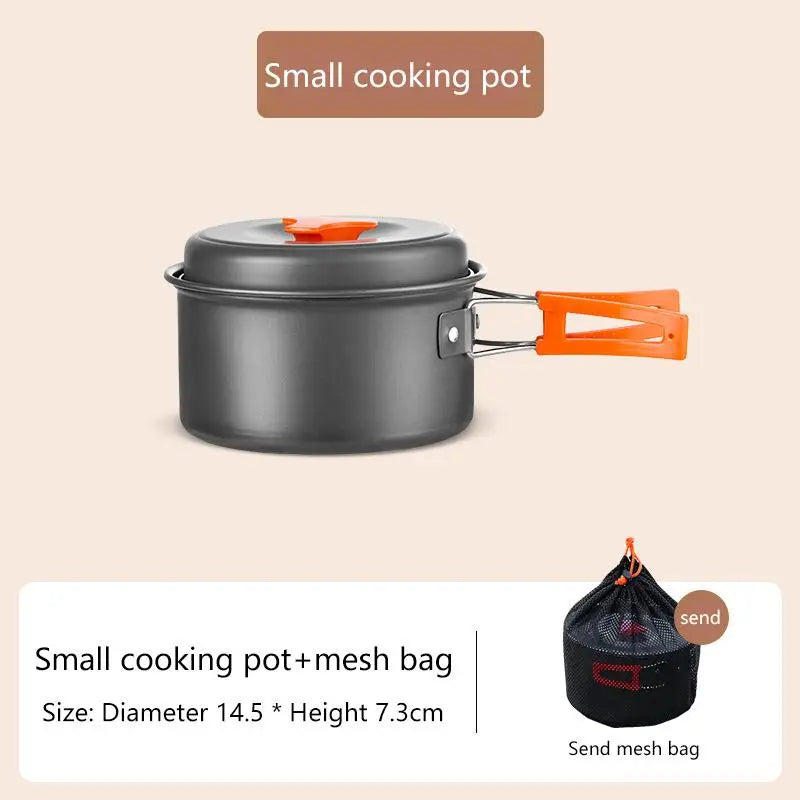 Aluminum Camping Cook Set: Non-Stick Portable Cookware for Hiking