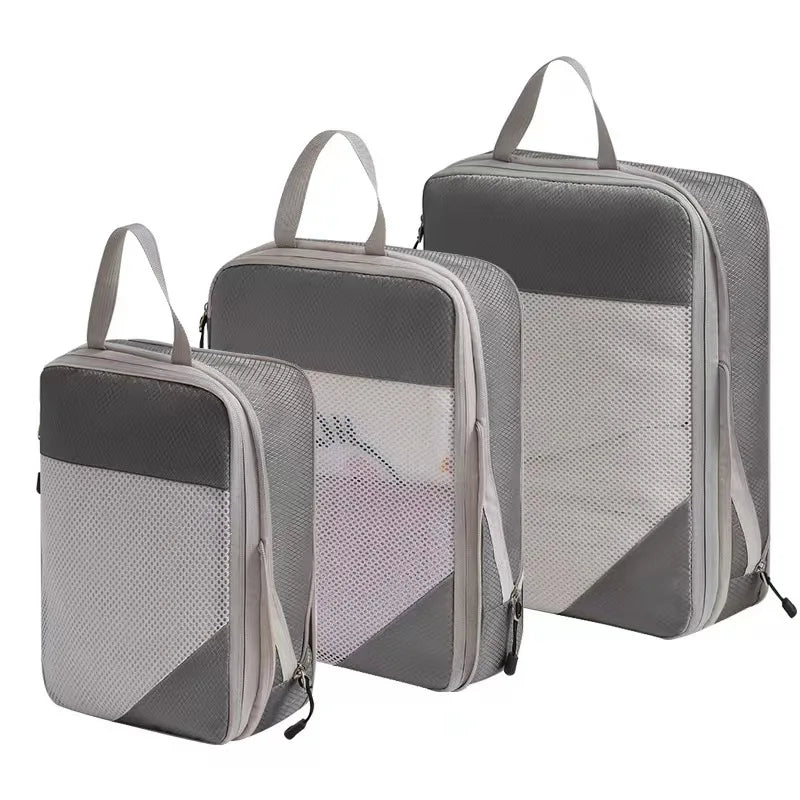 Compression Packing Cubes for Travel; Expandable Lightweight Packing Organizers for Suitcases