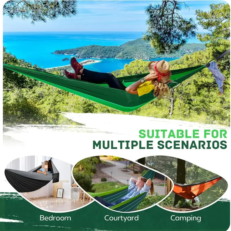 The Venturio Single Camping Hammock: Portable & Breathable Parachute Nylon
