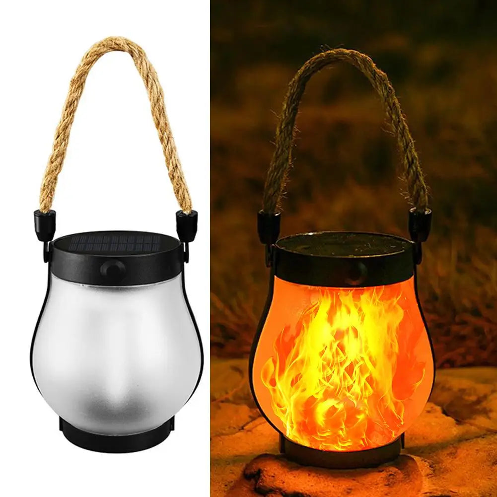 The Venturio Flickering Flame Solar Lantern – Waterproof, Dual Charging for Camping