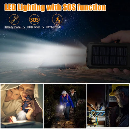 The Venturio 80000mAh Solar Power Bank – Outdoor Charger with Compass & LED