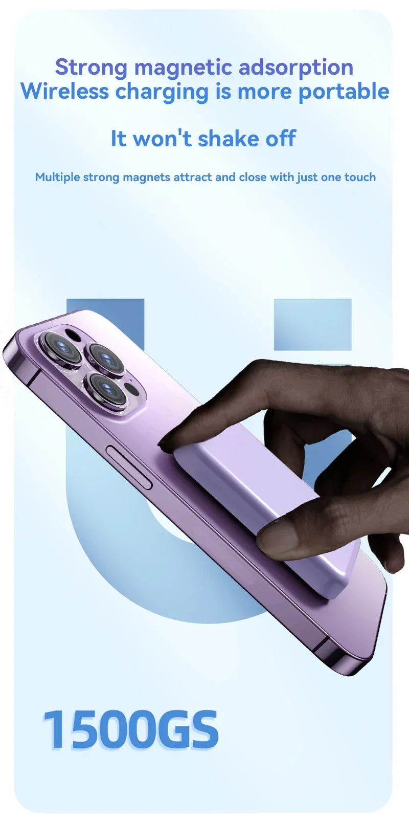 Magnetic Wireless Power Bank; Fast Charging Portable Battery