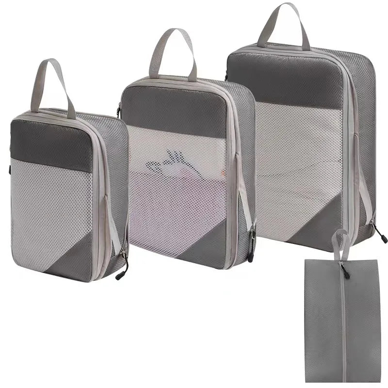 Compression Packing Cubes for Travel; Expandable Lightweight Packing Organizers for Suitcases