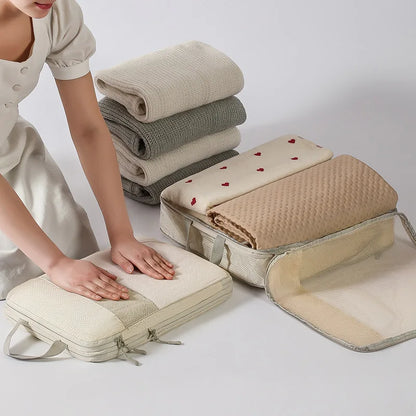 Compression Packing Cubes for Travel; Expandable Lightweight Packing Organizers for Suitcases