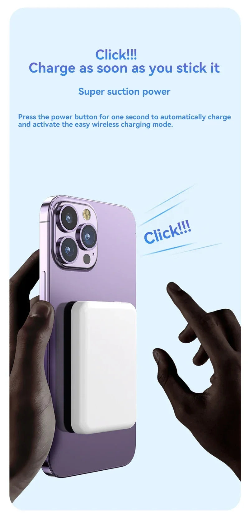 Magnetic Wireless Power Bank; Fast Charging Portable Battery