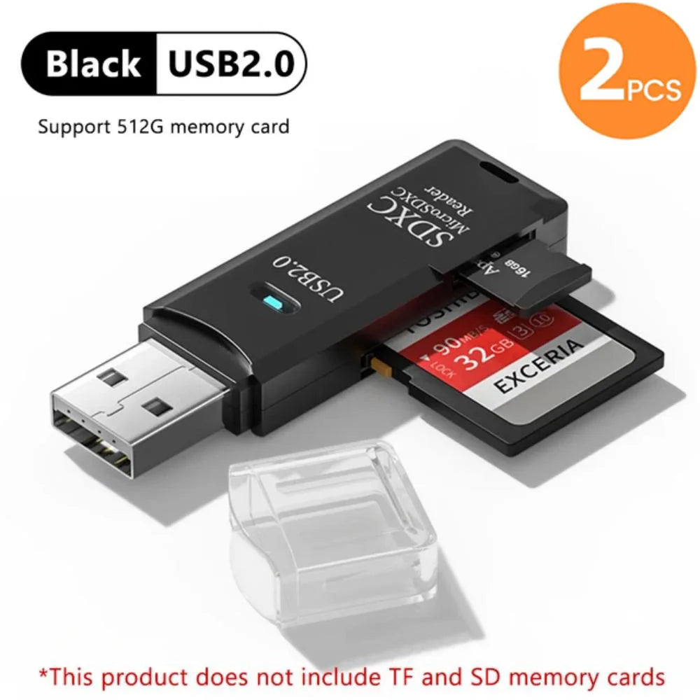 2-in-1 USB 3.0 Card Reader; Fast, Compact & Travel-Ready Data Access