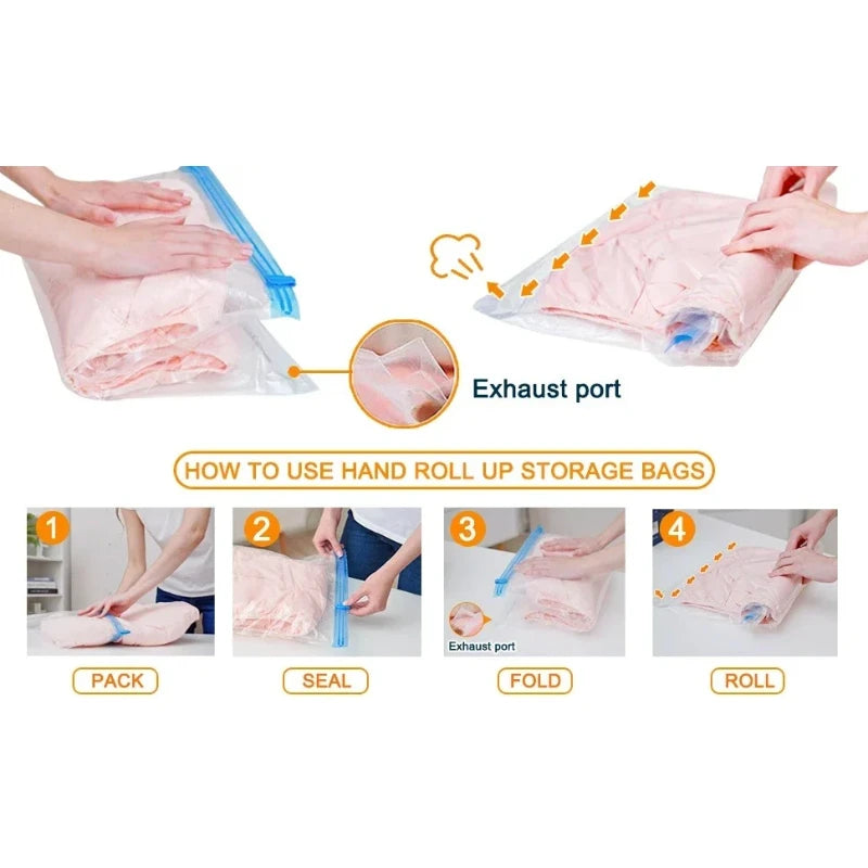 Travel Compression Bags; Pack More, Travel Smarter
