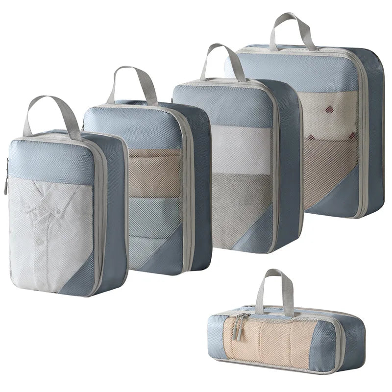 Compression Packing Cubes for Travel; Expandable Lightweight Packing Organizers for Suitcases