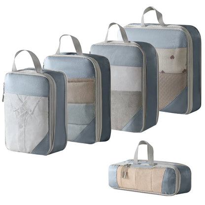 Compression Packing Cubes for Travel; Expandable Lightweight Packing Organizers for Suitcases