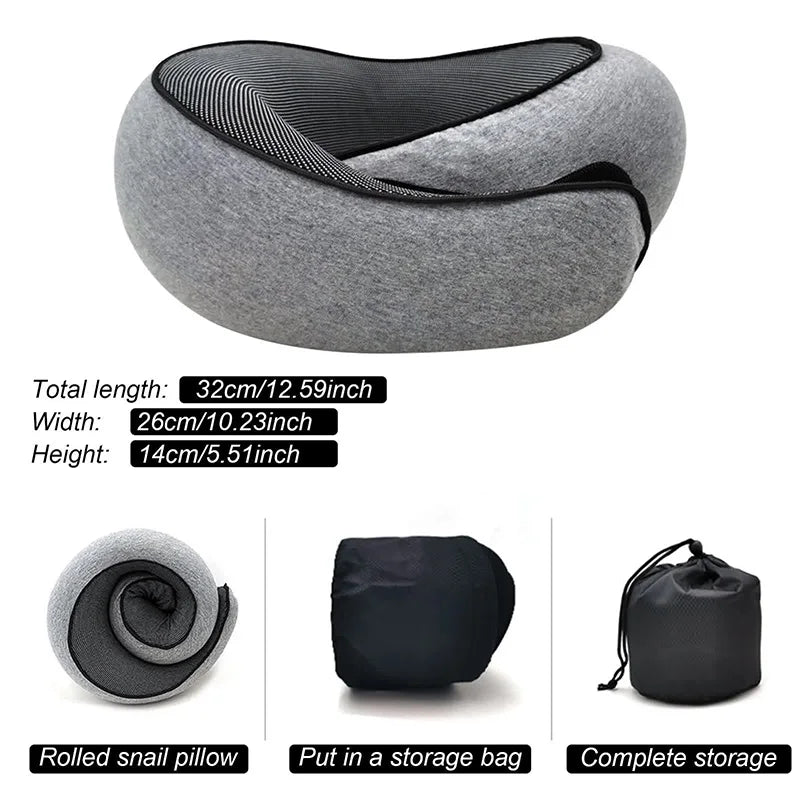 The Venturio Memory Foam Travel Pillow – Snail Design for Head & Neck Support