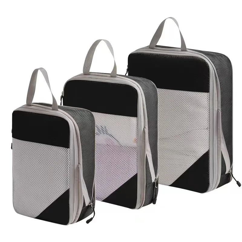 Compression Packing Cubes for Travel; Expandable Lightweight Packing Organizers for Suitcases