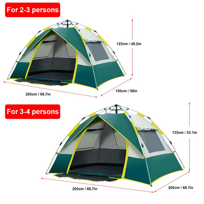 The Venturio Instant Pop-Up Tent – Waterproof 2-3 Person Family Camping Tent