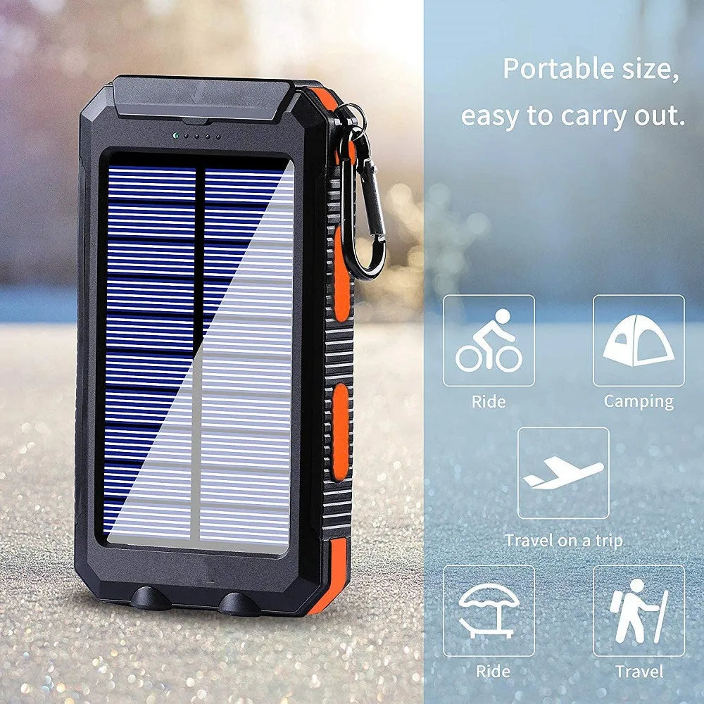 The Venturio 80000mAh Solar Power Bank – Outdoor Charger with Compass & LED