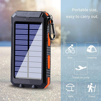 The Venturio 80000mAh Solar Power Bank – Outdoor Charger with Compass & LED
