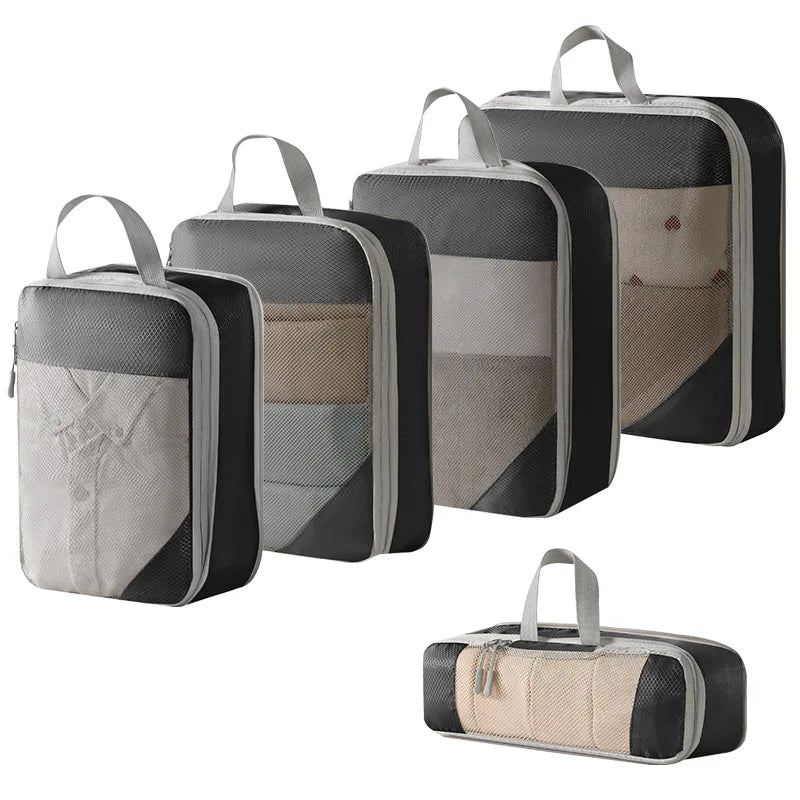 Compression Packing Cubes for Travel; Expandable Lightweight Packing Organizers for Suitcases