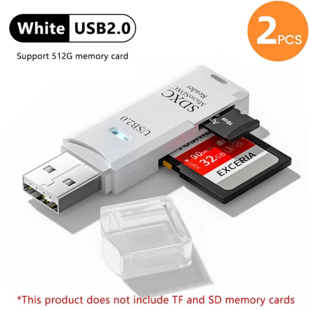 2-in-1 USB 3.0 Card Reader; Fast, Compact & Travel-Ready Data Access