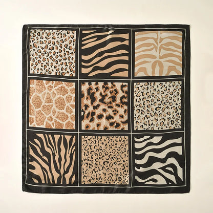 Leopard Print Square Scarf; Elegant, Versatile & Effortlessly Stylish
