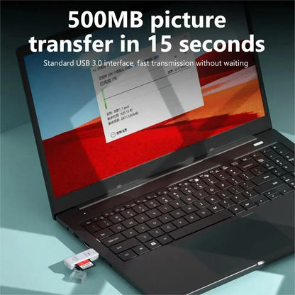 2-in-1 USB 3.0 Card Reader; Fast, Compact & Travel-Ready Data Access