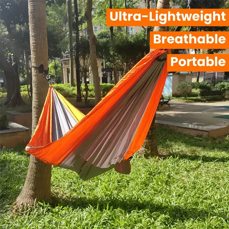The Venturio Single Camping Hammock: Portable & Breathable Parachute Nylon