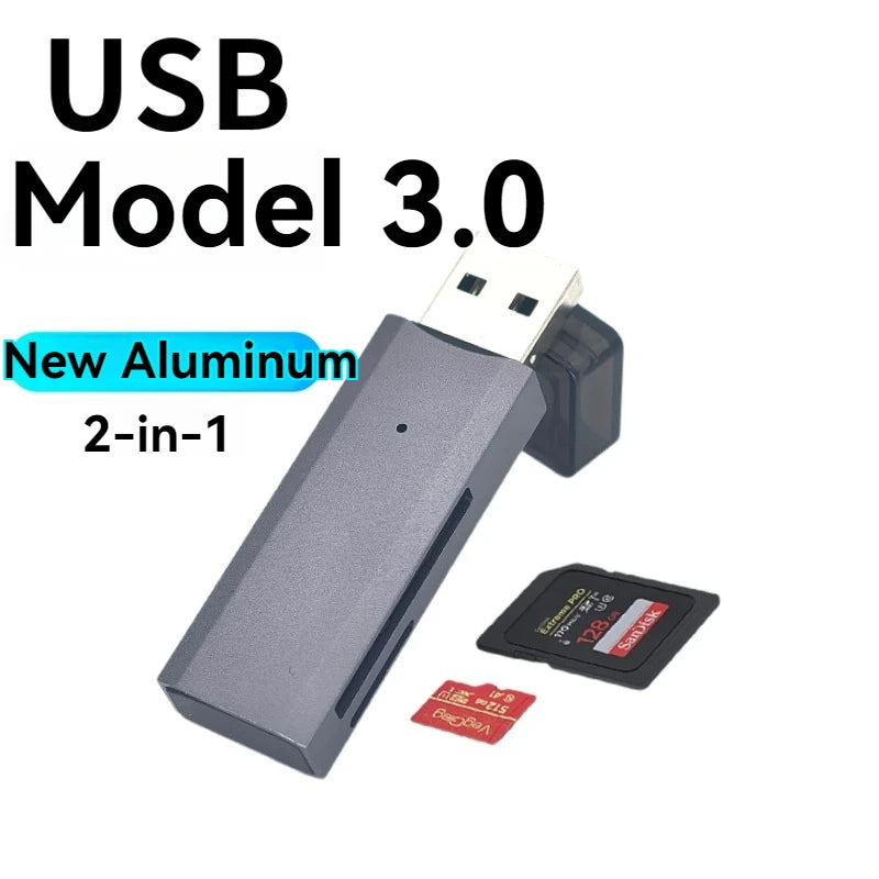 2-in-1 USB 3.0 Card Reader; Fast, Compact & Travel-Ready Data Access
