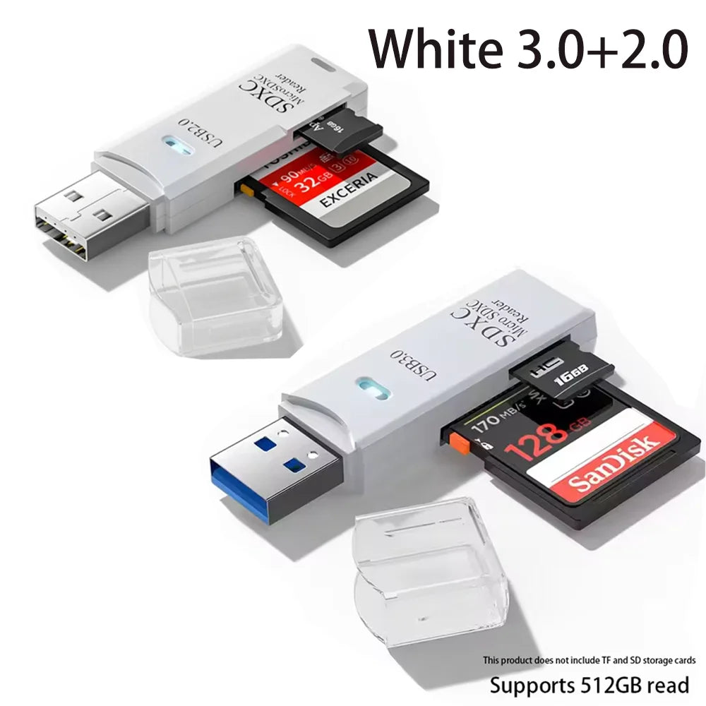 2-in-1 USB 3.0 Card Reader; Fast, Compact & Travel-Ready Data Access