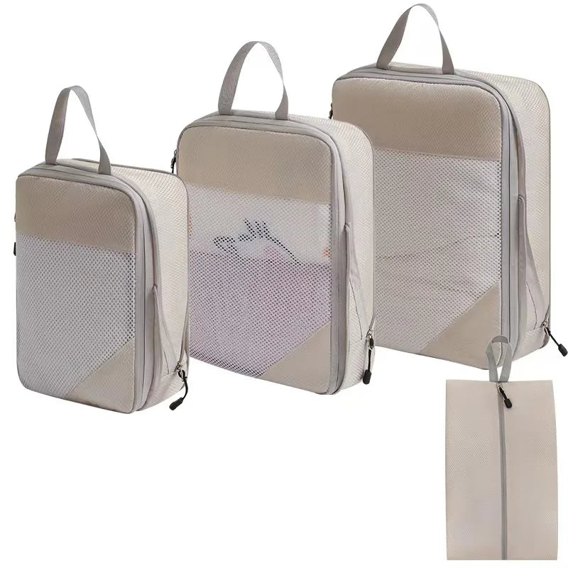 Compression Packing Cubes for Travel; Expandable Lightweight Packing Organizers for Suitcases