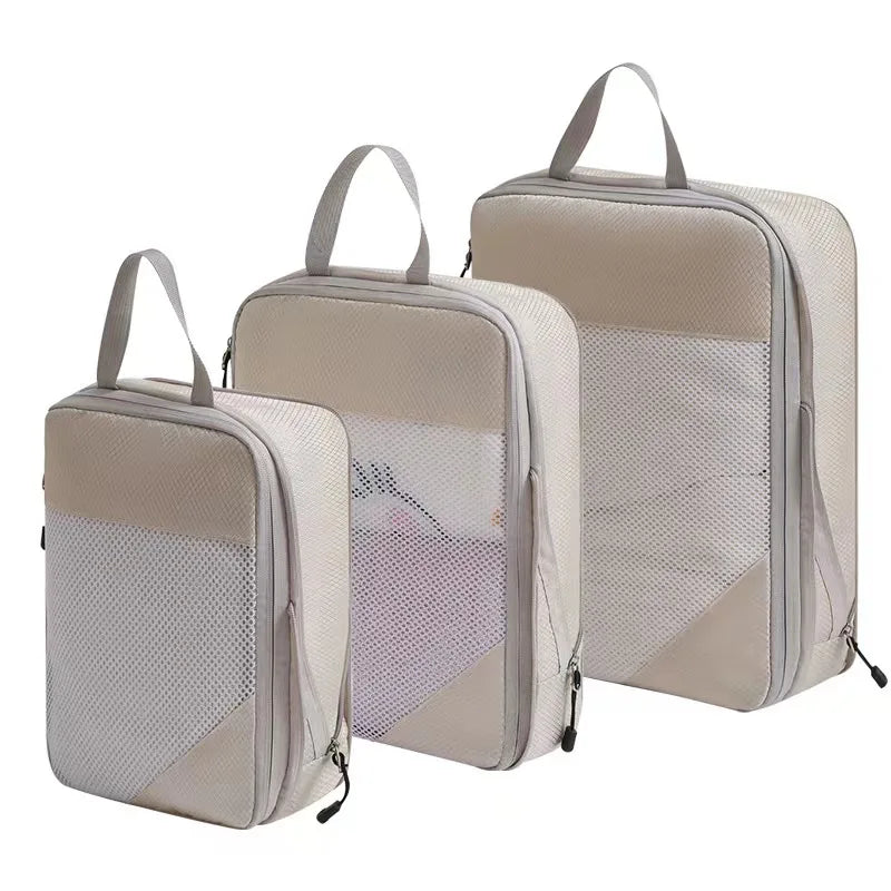 Compression Packing Cubes for Travel; Expandable Lightweight Packing Organizers for Suitcases