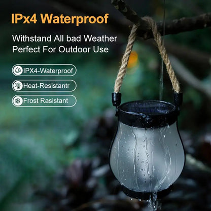 The Venturio Flickering Flame Solar Lantern – Waterproof, Dual Charging for Camping