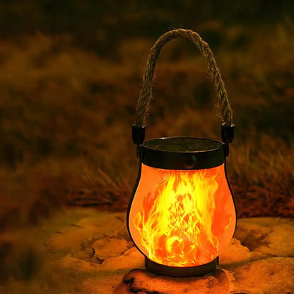 The Venturio Flickering Flame Solar Lantern – Waterproof, Dual Charging for Camping