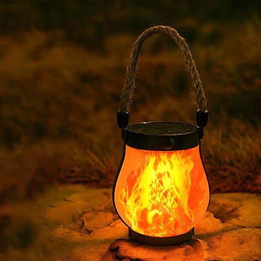 The Venturio Flickering Flame Solar Lantern – Waterproof, Dual Charging for Camping