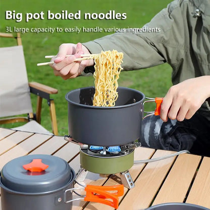 Aluminum Camping Cook Set: Non-Stick Portable Cookware for Hiking