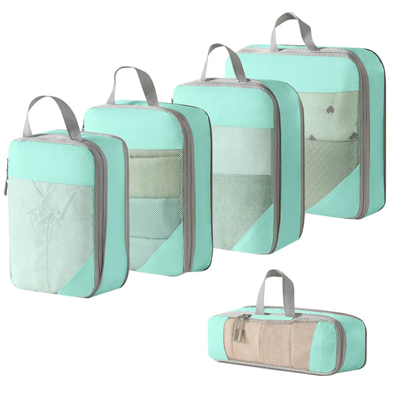 Compression Packing Cubes for Travel; Expandable Lightweight Packing Organizers for Suitcases