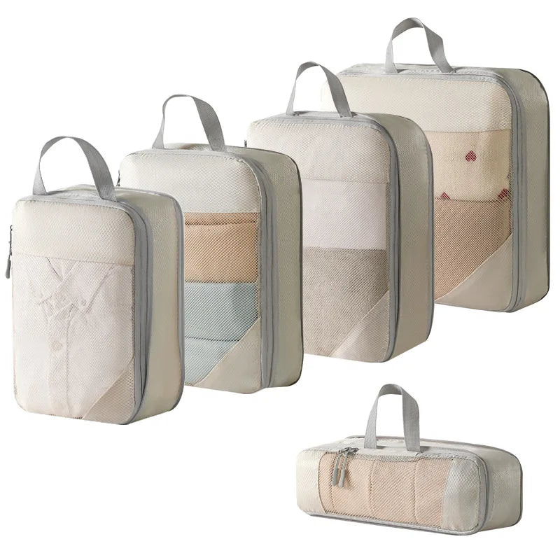 Compression Packing Cubes for Travel; Expandable Lightweight Packing Organizers for Suitcases