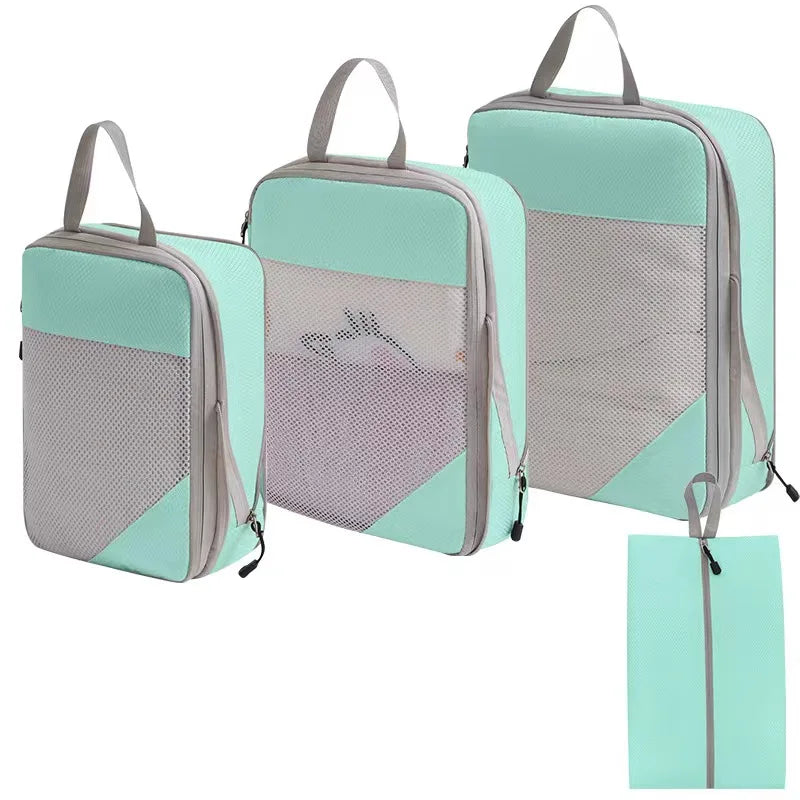 Compression Packing Cubes for Travel; Expandable Lightweight Packing Organizers for Suitcases