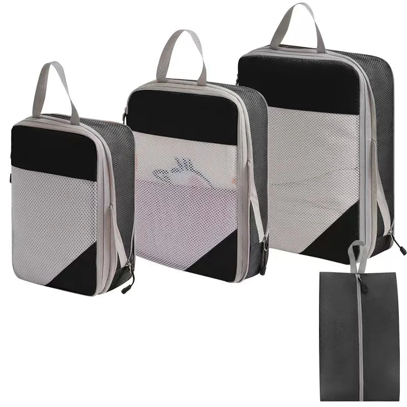 Compression Packing Cubes for Travel; Expandable Lightweight Packing Organizers for Suitcases