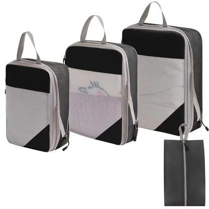 Compression Packing Cubes for Travel; Expandable Lightweight Packing Organizers for Suitcases