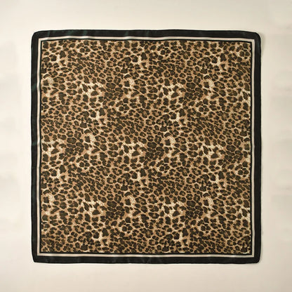 Leopard Print Square Scarf; Elegant, Versatile & Effortlessly Stylish