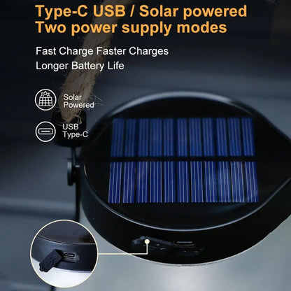 The Venturio Flickering Flame Solar Lantern – Waterproof, Dual Charging for Camping