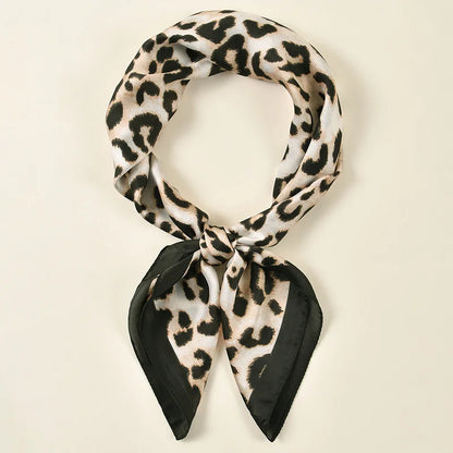 Leopard Print Square Scarf; Elegant, Versatile & Effortlessly Stylish