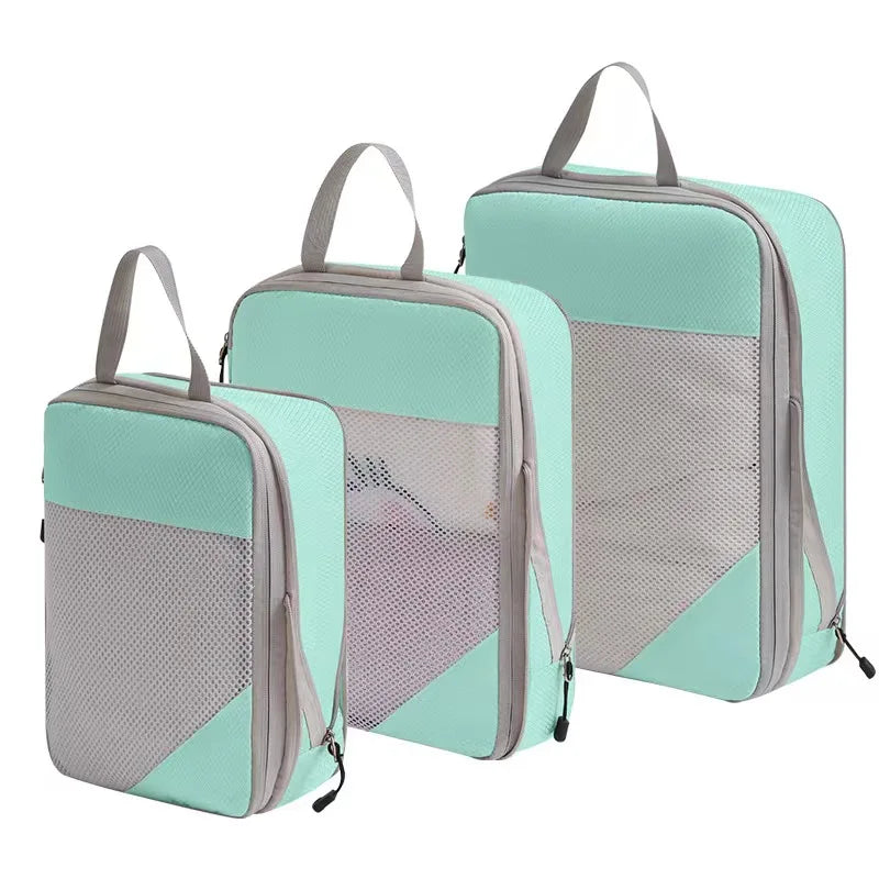 Compression Packing Cubes for Travel; Expandable Lightweight Packing Organizers for Suitcases