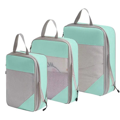Compression Packing Cubes for Travel; Expandable Lightweight Packing Organizers for Suitcases