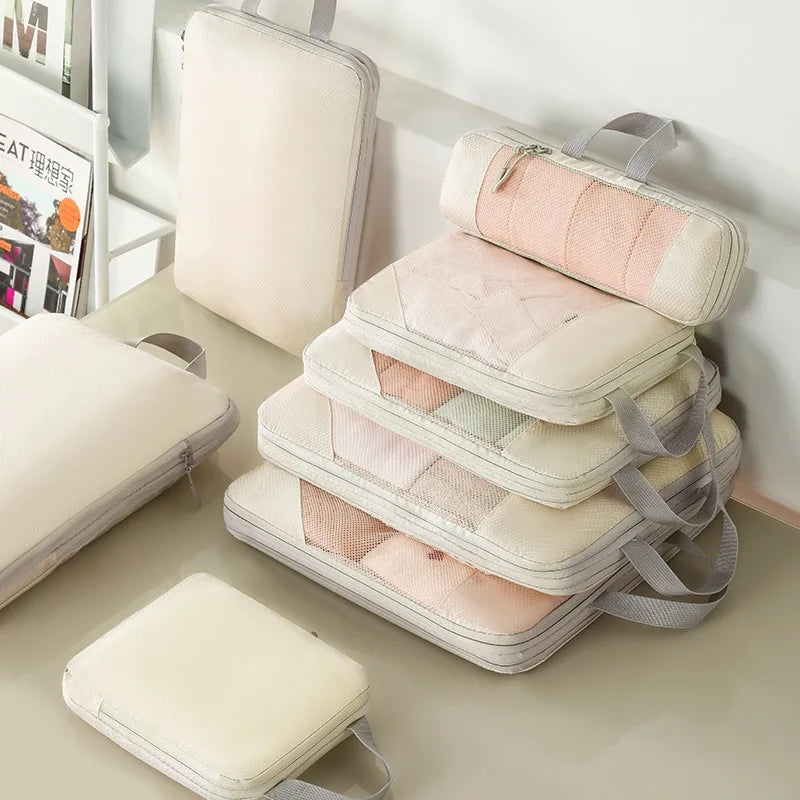 Compression Packing Cubes for Travel; Expandable Lightweight Packing Organizers for Suitcases