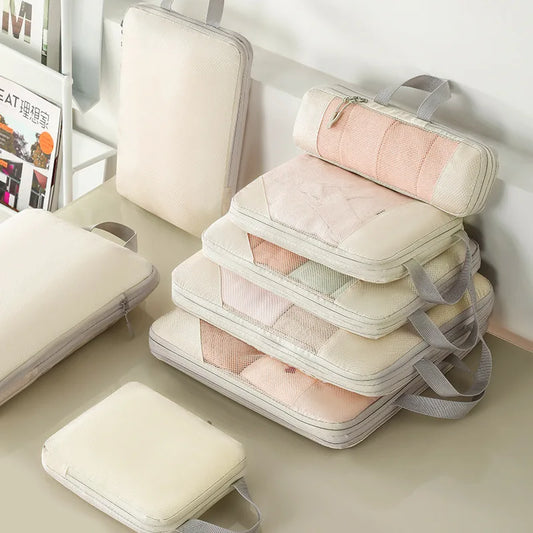 Compression Packing Cubes for Travel; Expandable Lightweight Packing Organizers for Suitcases