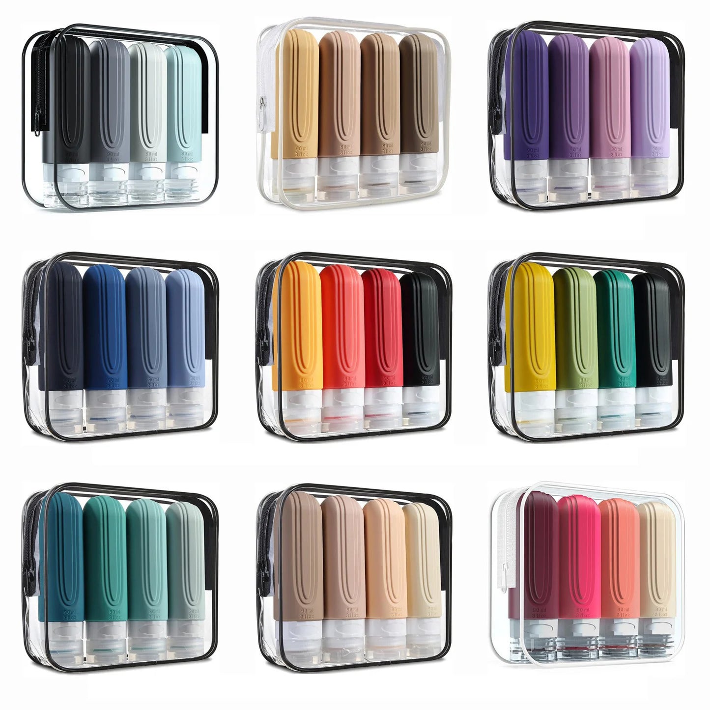 The Venturio Travel Bottles for Toiletries: 100ml Leak-Proof Refillable Set