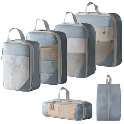 Compression Packing Cubes for Travel; Expandable Lightweight Packing Organizers for Suitcases