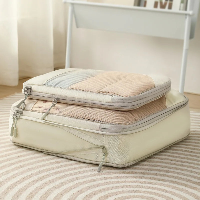 Compression Packing Cubes for Travel; Expandable Lightweight Packing Organizers for Suitcases