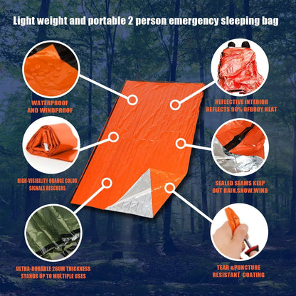 Thermal Mylar Bivy Bag: Waterproof Survival Sleeping Bag for Emergencies