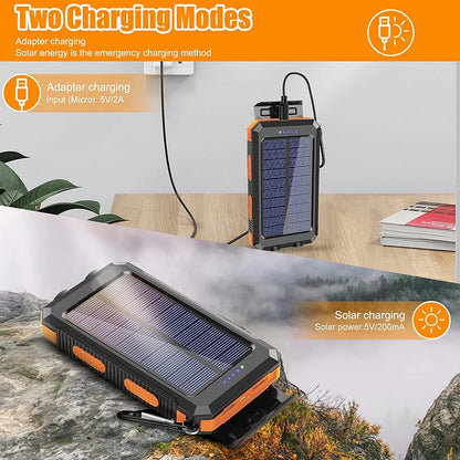 The Venturio 80000mAh Solar Power Bank – Outdoor Charger with Compass & LED