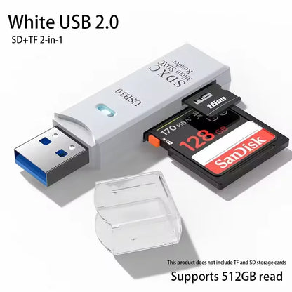 2-in-1 USB 3.0 Card Reader; Fast, Compact & Travel-Ready Data Access